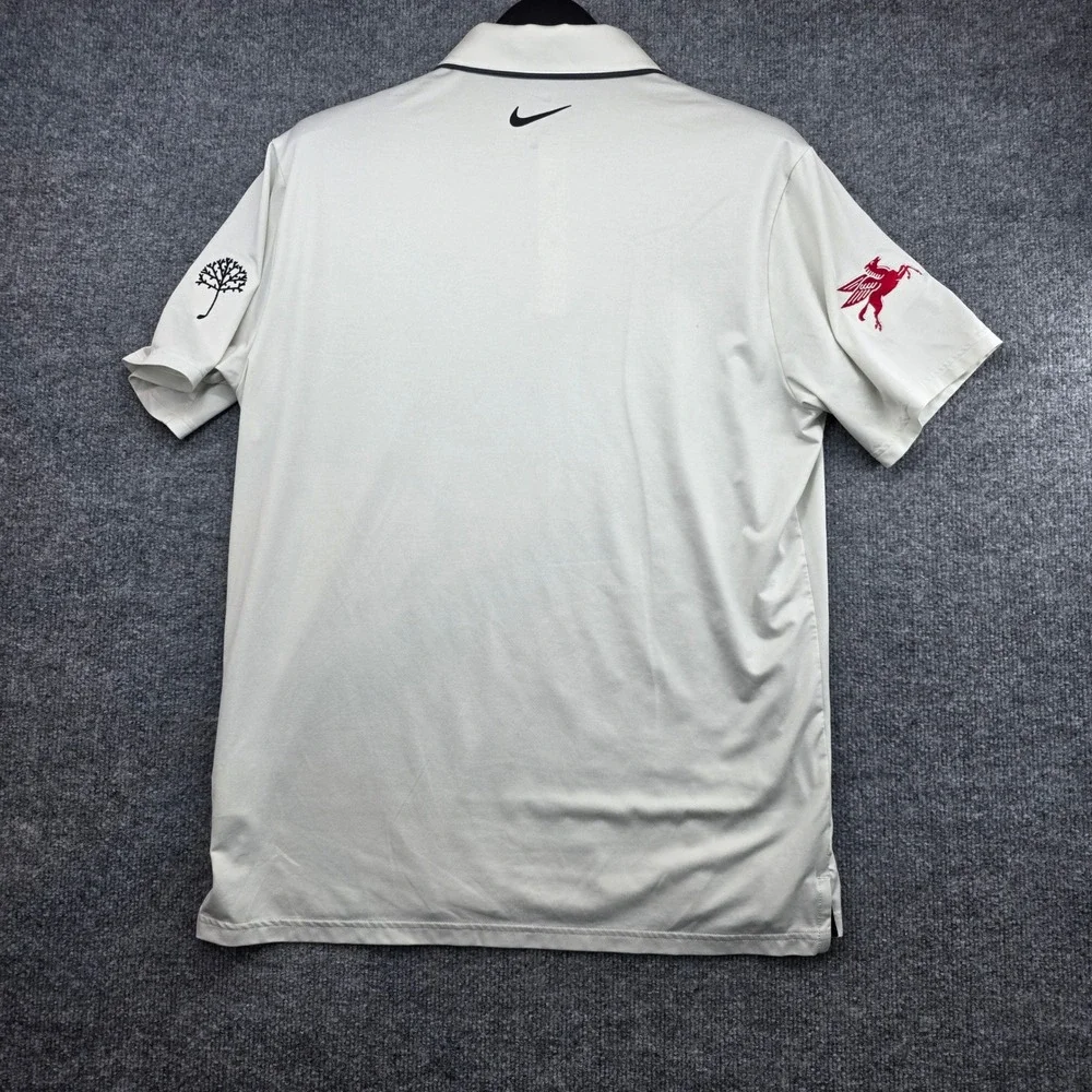 Nike Dri-FIT Mens Golf Polo Shirt Off-White Pegasus Keeton Park Size M